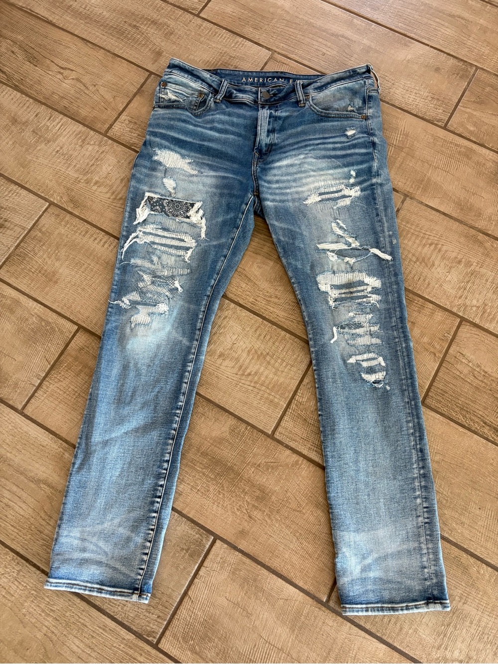 American Eagle Airflex 360 Men’s  Distressed Denim Jeans 36x32